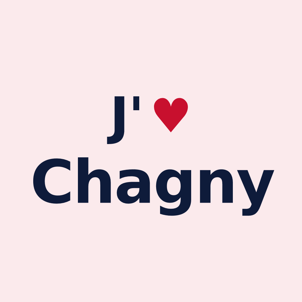 Magnet personnalisé Chagny — design « J'aime Chagny » imprimé sur le magnet
