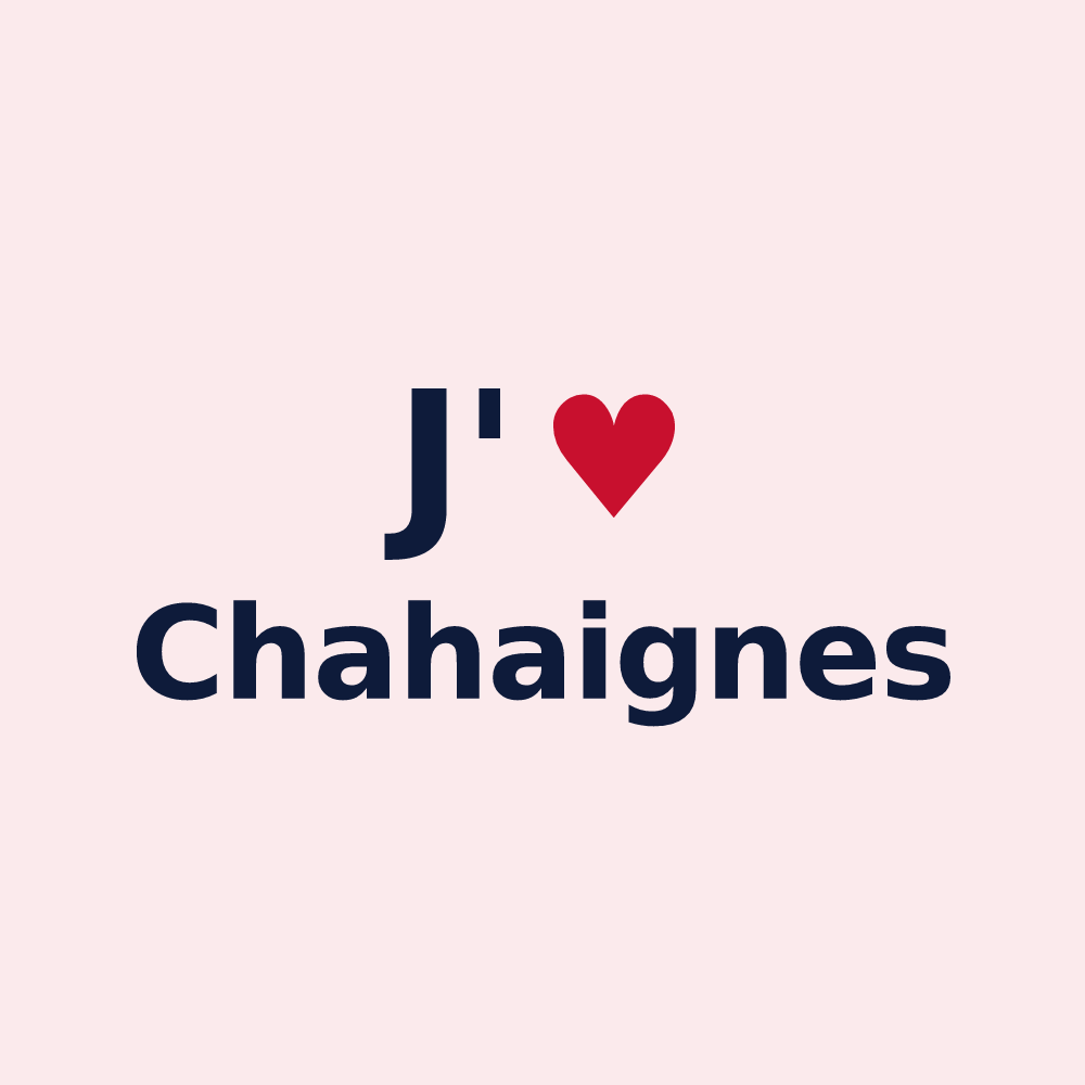 Magnet personnalisé Chahaignes — design J'aime Chahaignes