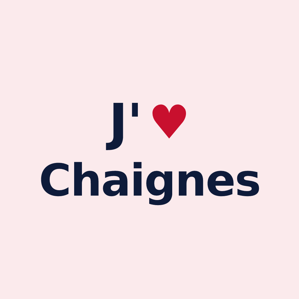 Magnet personnalisé Chaignes — design J'aime Chaignes
