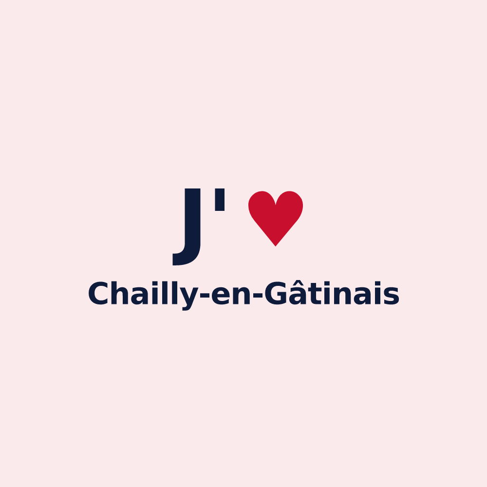 Magnet personnalisé Chailly-en-Gâtinais — design J'aime Chailly-en-Gâtinais