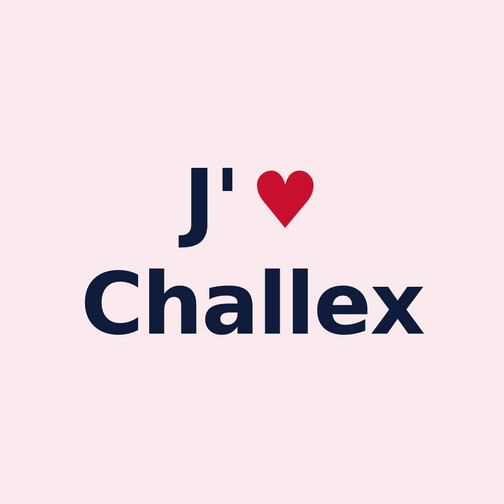 Magnet personnalisé Challex — design J'aime Challex
