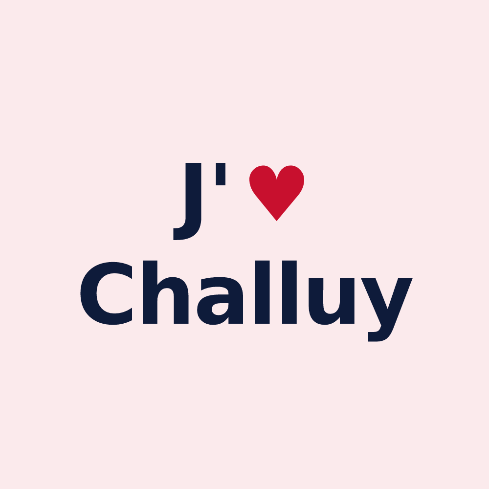 Magnet personnalisé Challuy — design J'aime Challuy