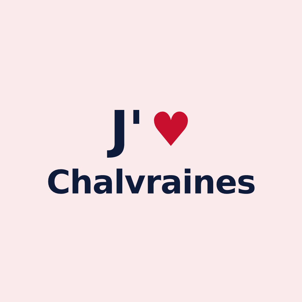 Magnet personnalisé Chalvraines — design J'aime Chalvraines