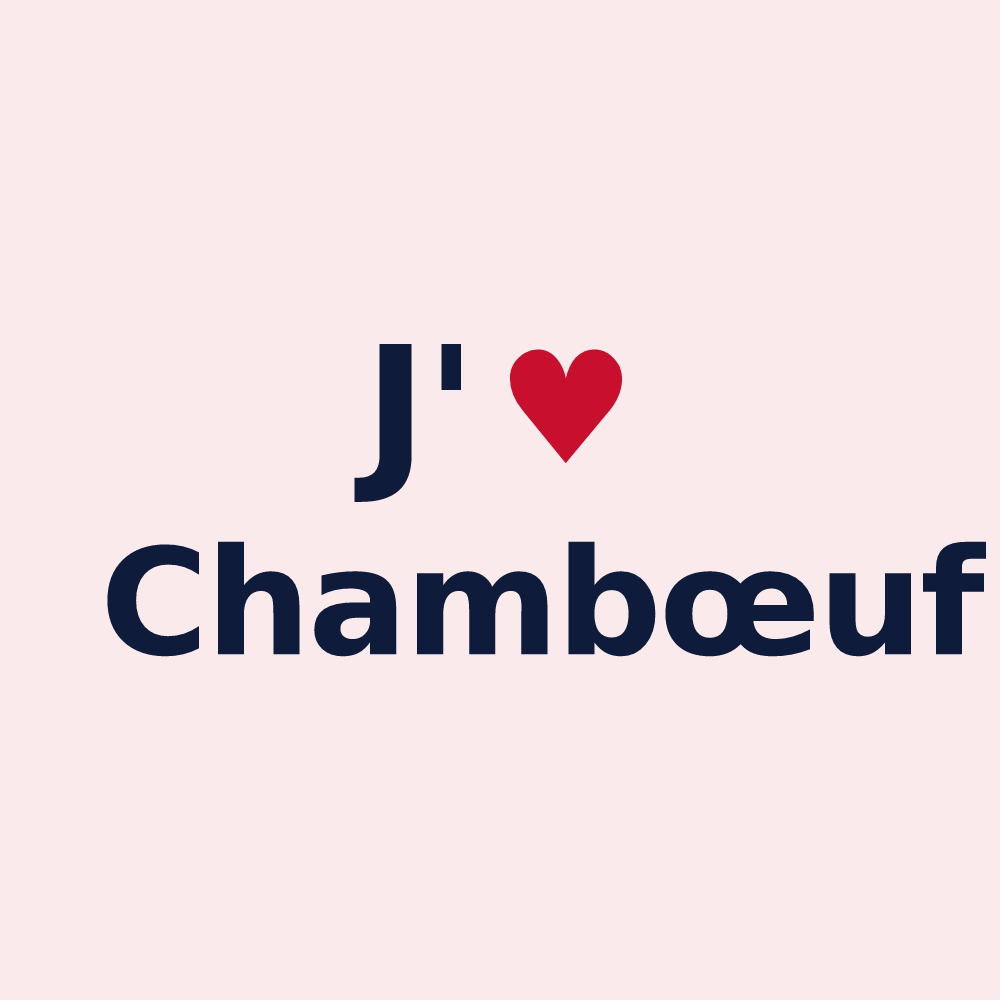 Magnet personnalisé Chambœuf — design « J'aime Chambœuf » imprimé sur le magnet