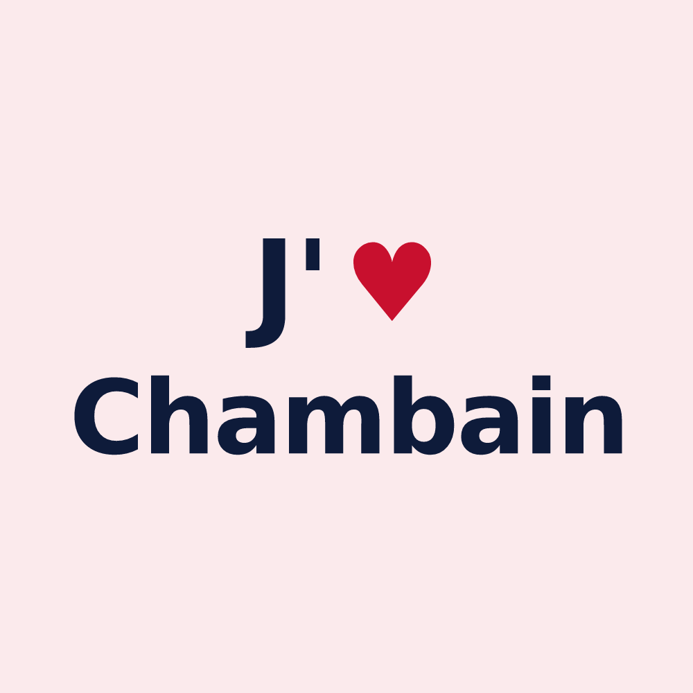 Magnet personnalisé Chambain — design J'aime Chambain