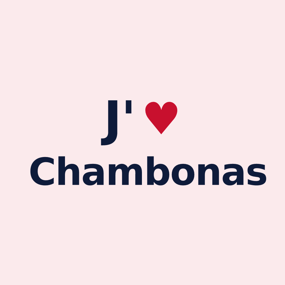 Magnet personnalisé Chambonas — design « J'aime Chambonas » imprimé sur le magnet