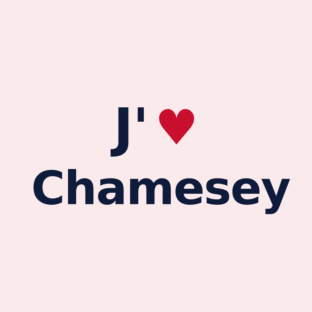 Magnet personnalisé Chamesey — design J'aime Chamesey