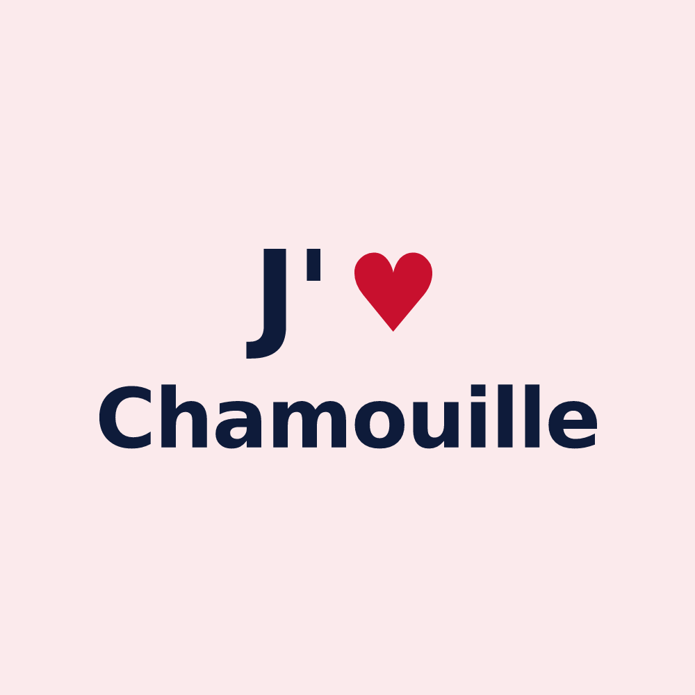 Magnet personnalisé Chamouille — design « J'aime Chamouille » imprimé sur le magnet