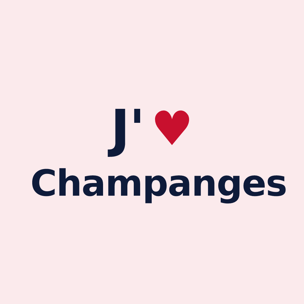 Magnet personnalisé Champanges — design « J'aime Champanges » imprimé sur le magnet
