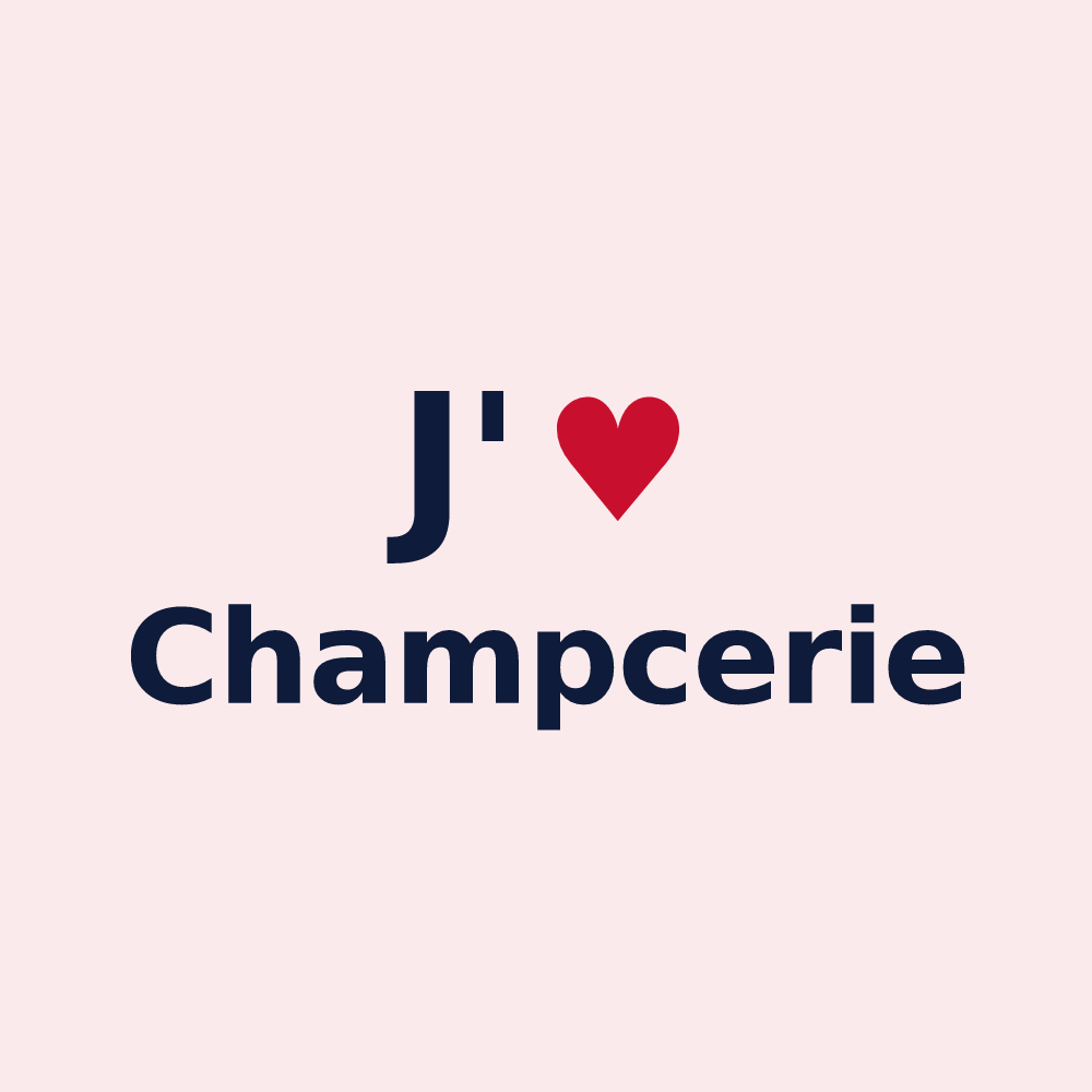 Magnet personnalisé Champcerie — design J'aime Champcerie