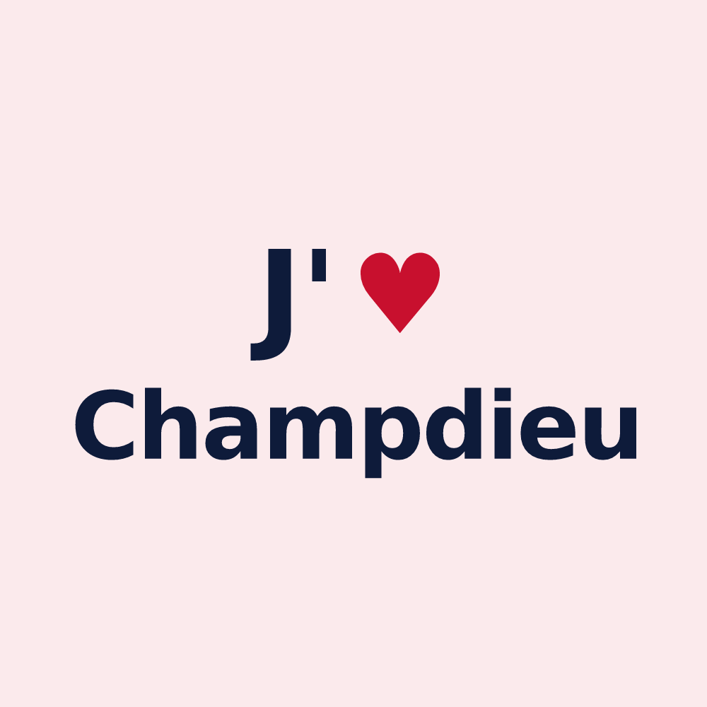 Magnet personnalisé Champdieu — design J'aime Champdieu