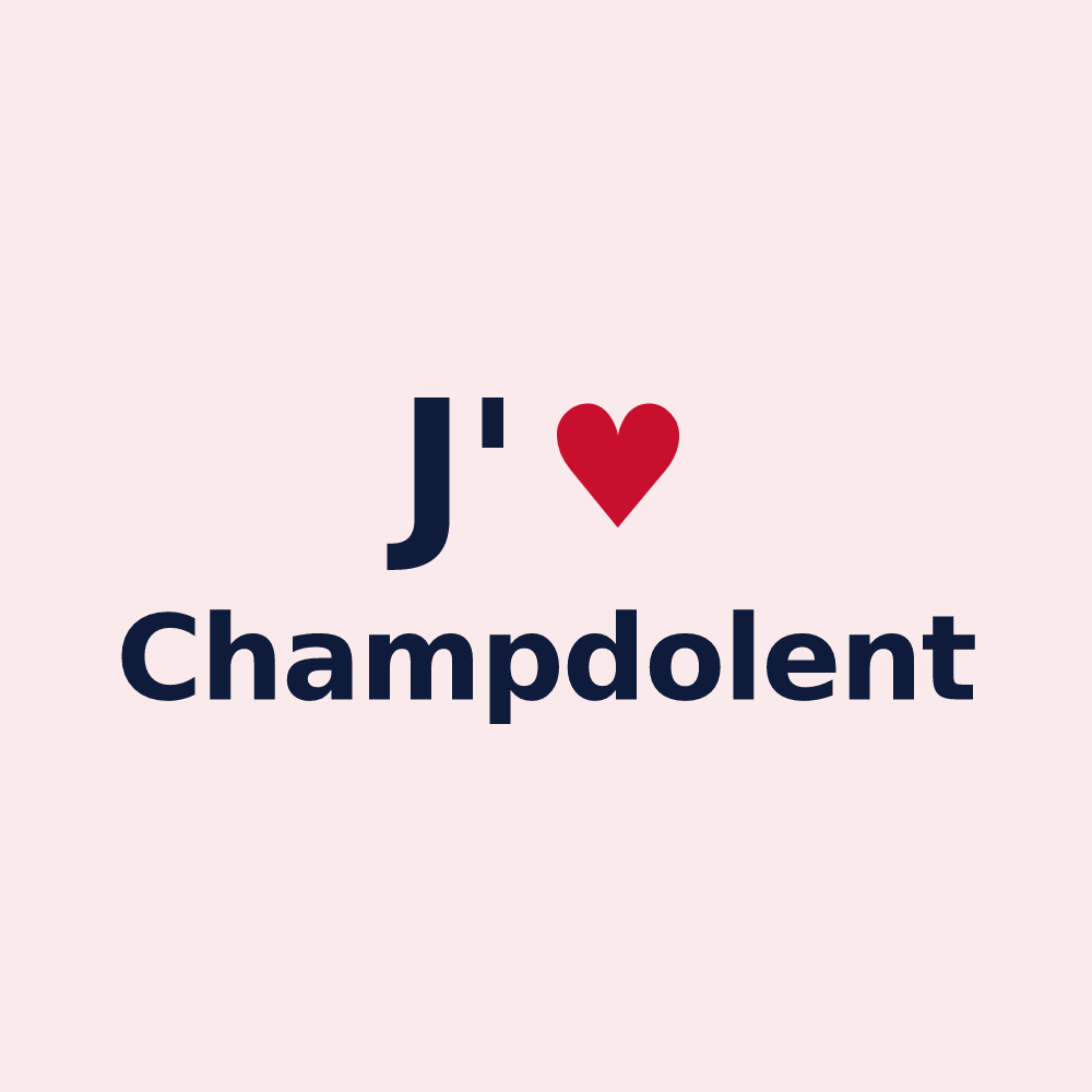 Magnet personnalisé Champdolent — design « J'aime Champdolent » imprimé sur le magnet