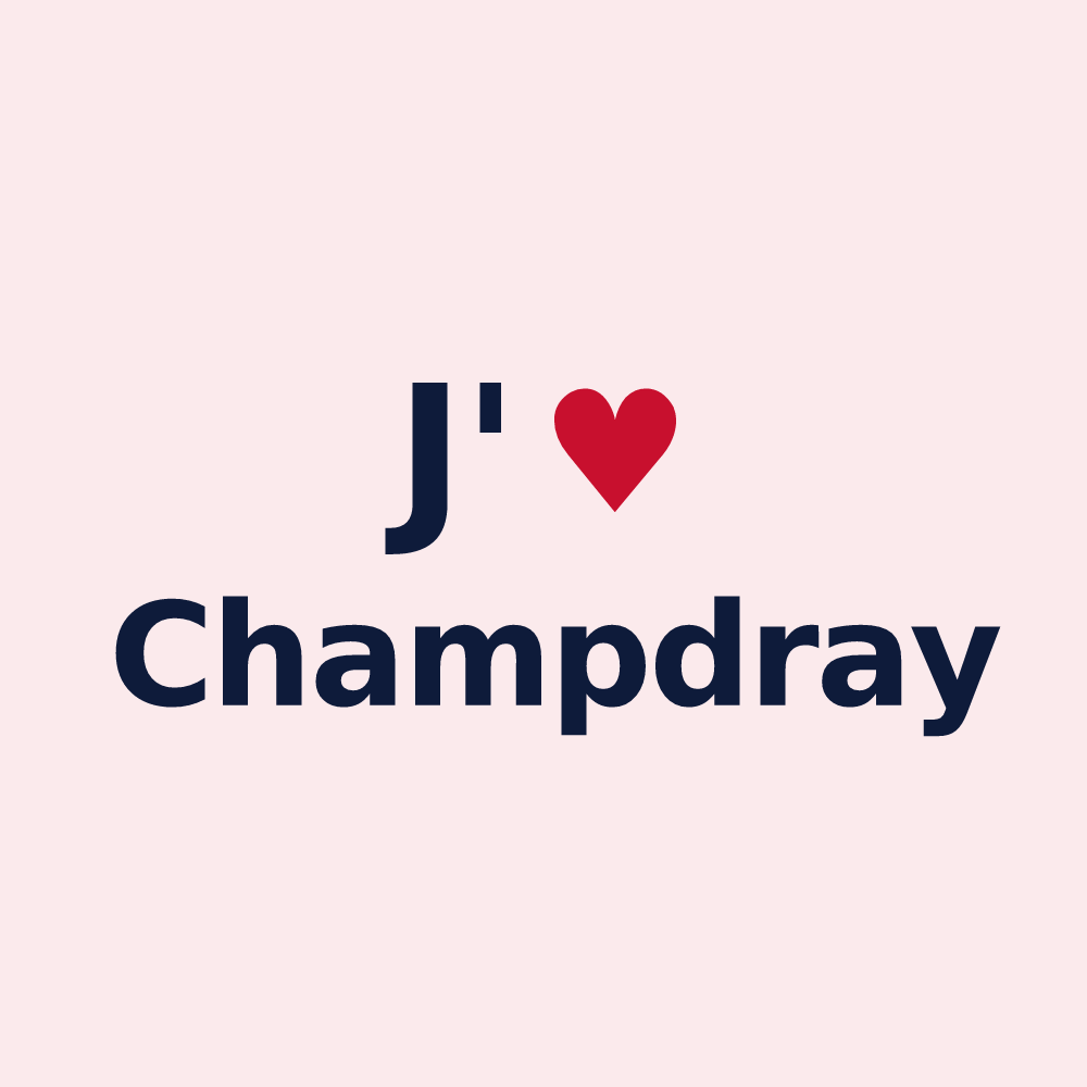 Magnet personnalisé Champdray — design « J'aime Champdray » imprimé sur le magnet