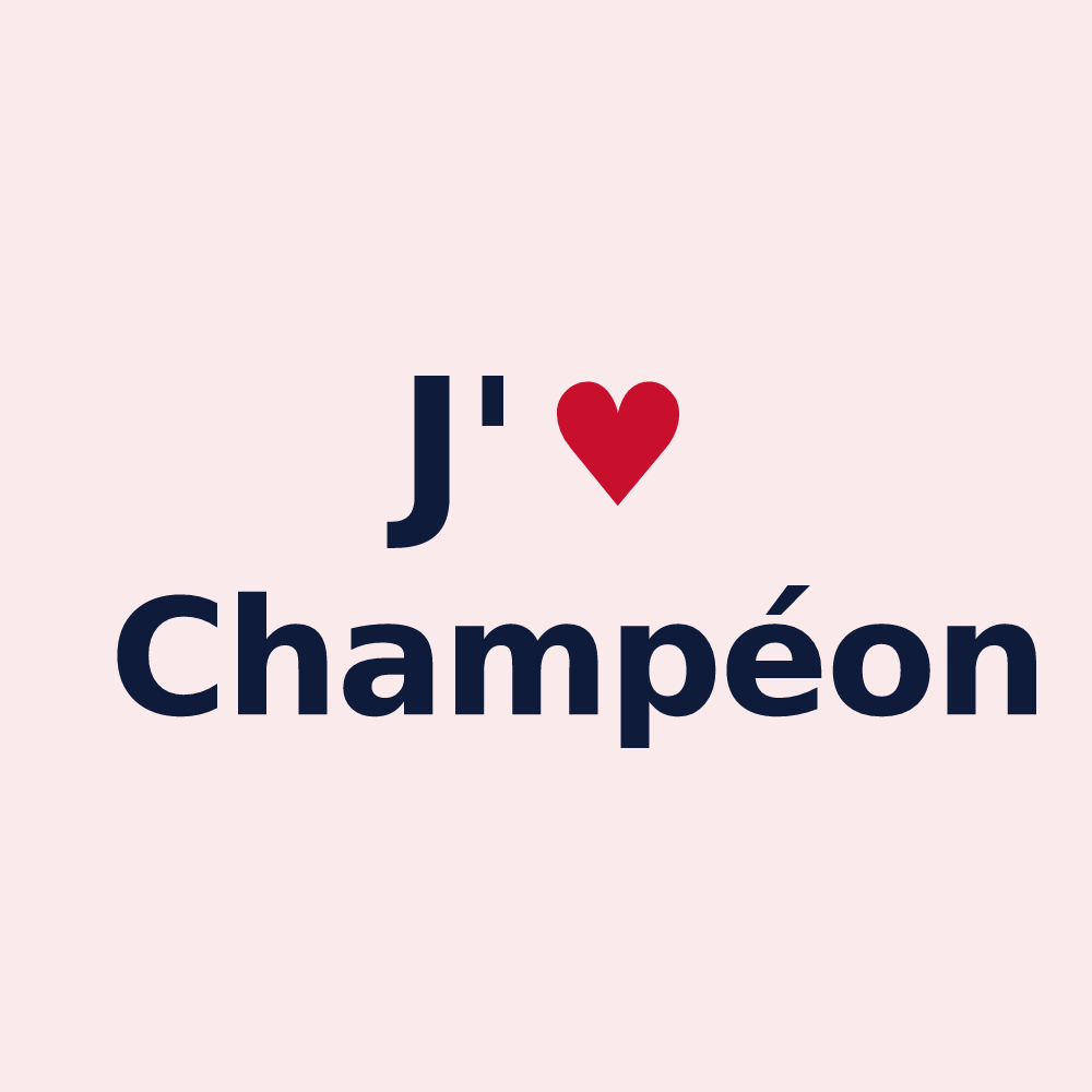 Magnet personnalisé Champéon — design « J'aime Champéon » imprimé sur le magnet