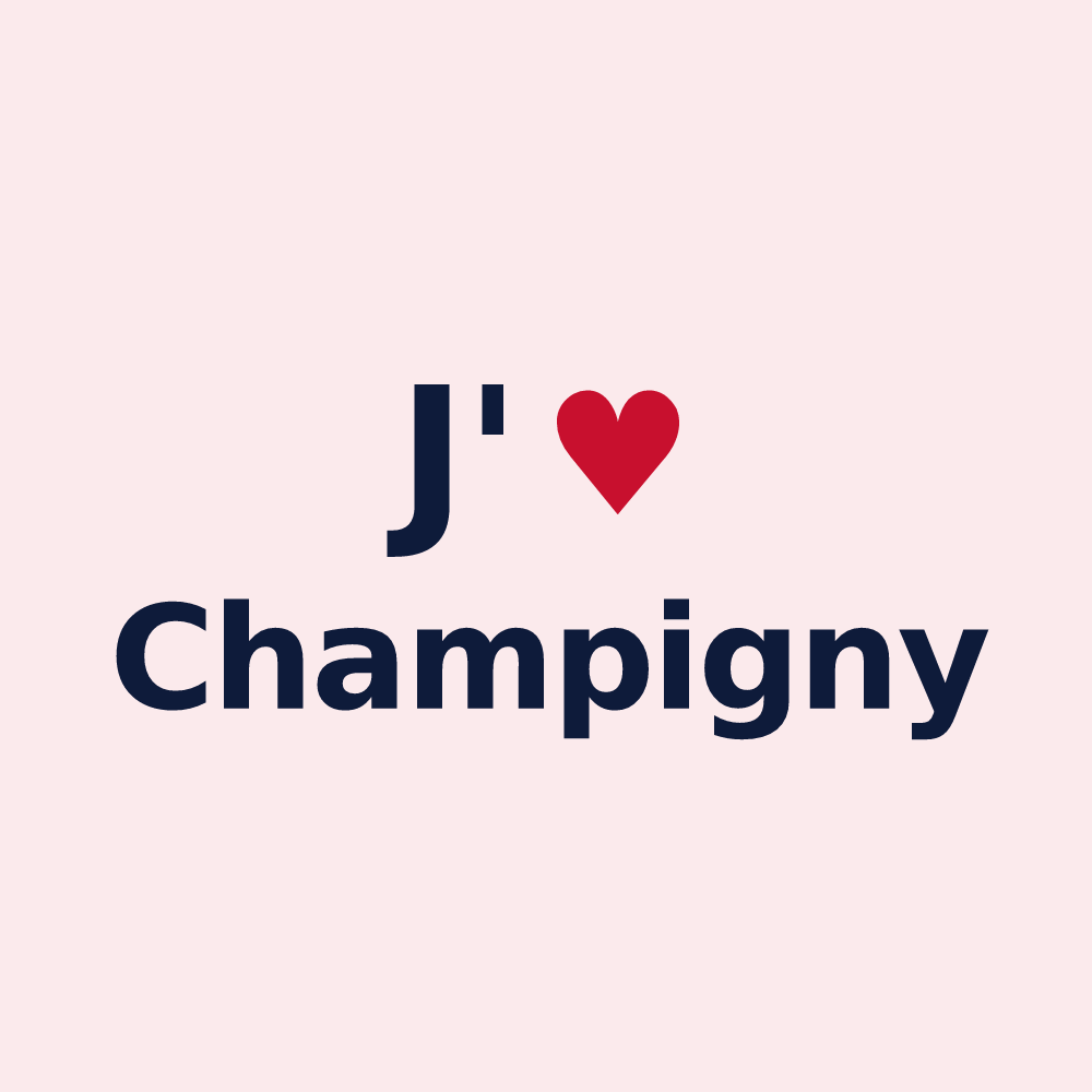 Magnet personnalisé Champigny — design J'aime Champigny