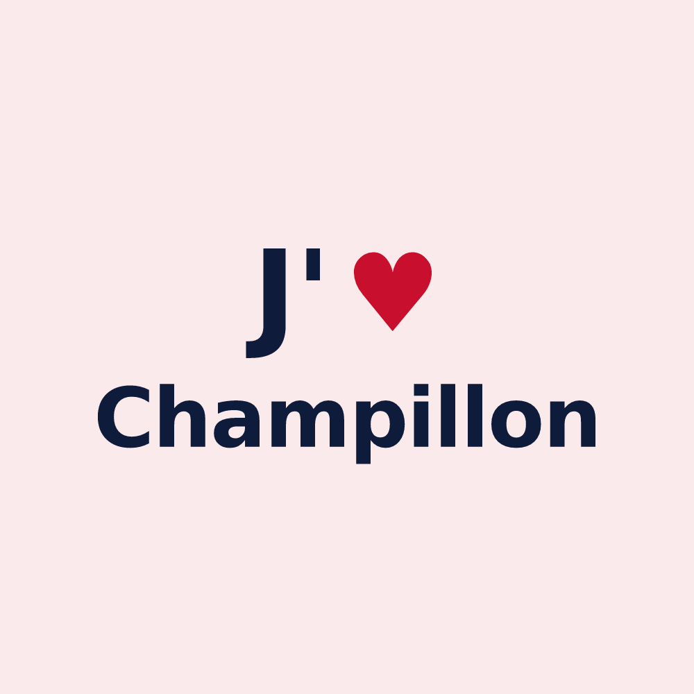 Magnet personnalisé Champillon — design J'aime Champillon