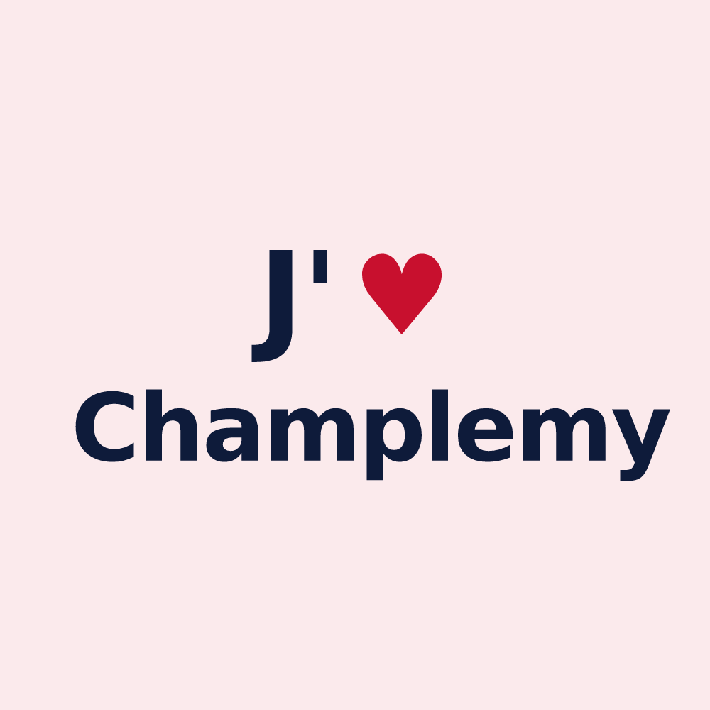 Magnet personnalisé Champlemy — design J'aime Champlemy