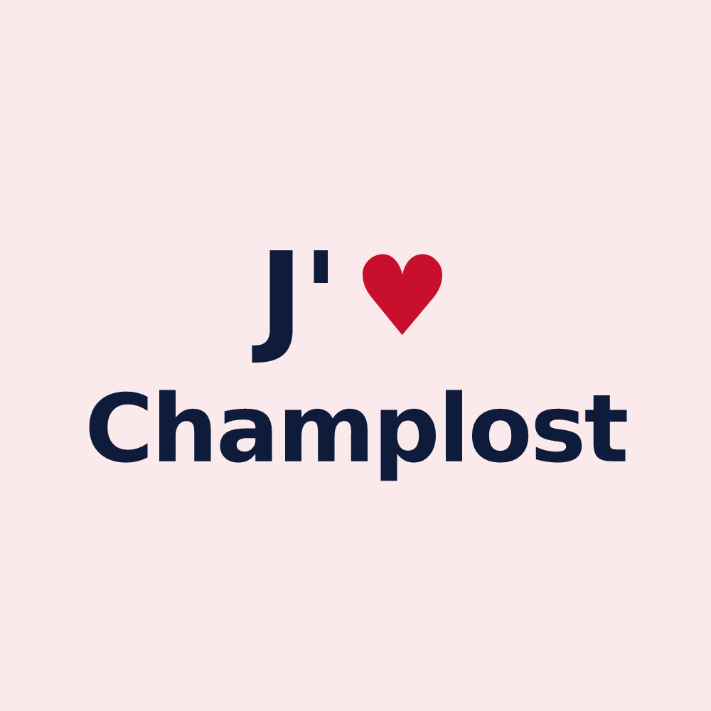 Magnet personnalisé Champlost — design J'aime Champlost