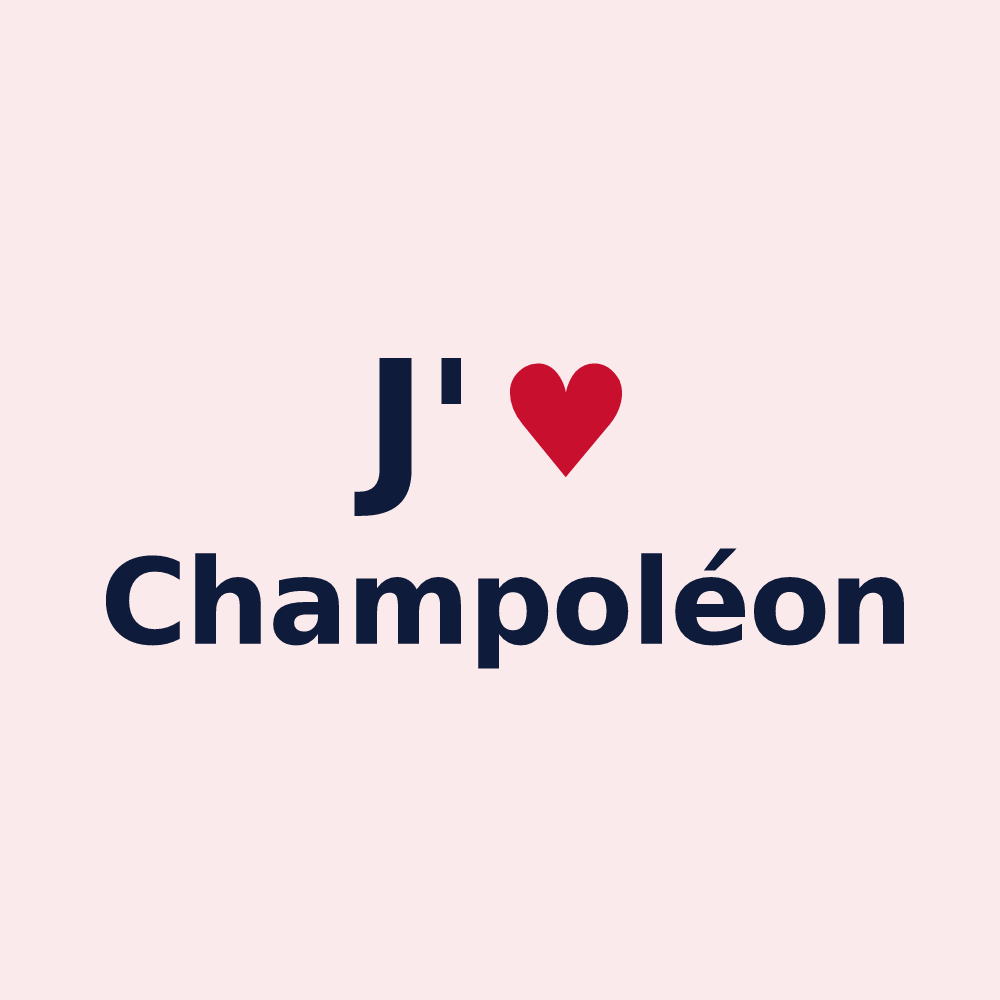 Magnet personnalisé Champoléon — design « J'aime Champoléon » imprimé sur le magnet