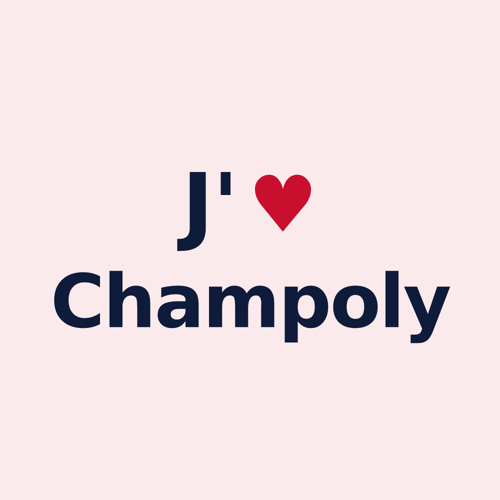 Magnet personnalisé Champoly — design J'aime Champoly