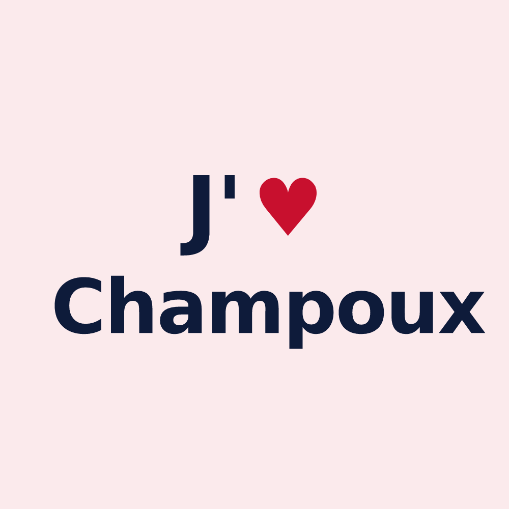 Magnet personnalisé Champoux — design J'aime Champoux