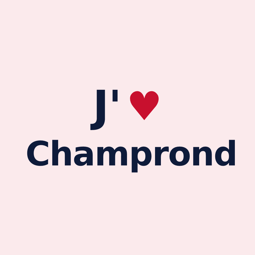 Magnet personnalisé Champrond — design J'aime Champrond