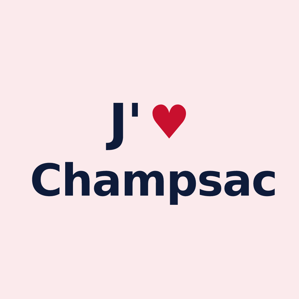 Magnet personnalisé Champsac — design J'aime Champsac