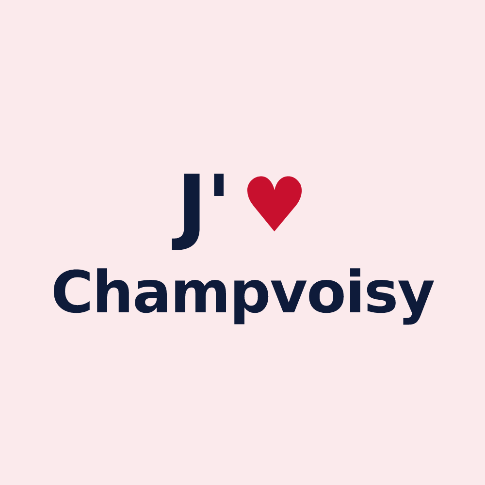 Magnet personnalisé Champvoisy — design J'aime Champvoisy