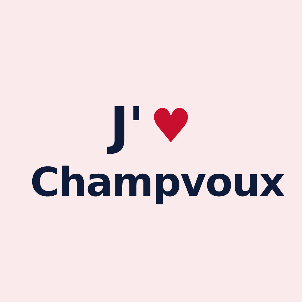 Magnet personnalisé Champvoux — design J'aime Champvoux