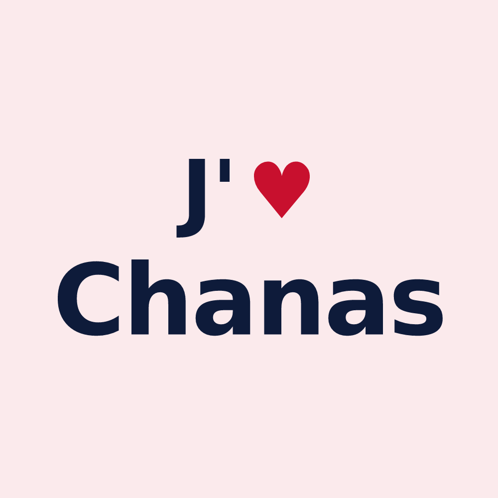 Magnet personnalisé Chanas — design « J'aime Chanas » imprimé sur le magnet