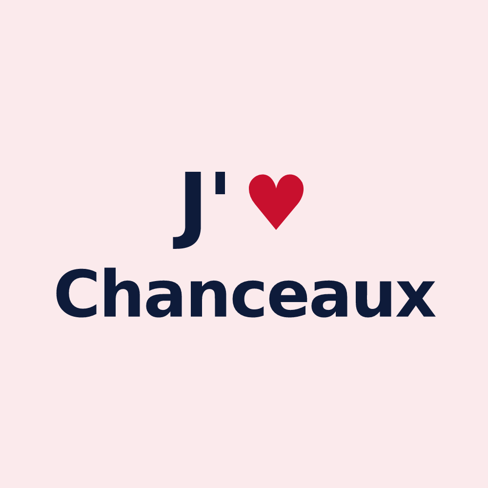 Magnet personnalisé Chanceaux — design « J'aime Chanceaux » imprimé sur le magnet