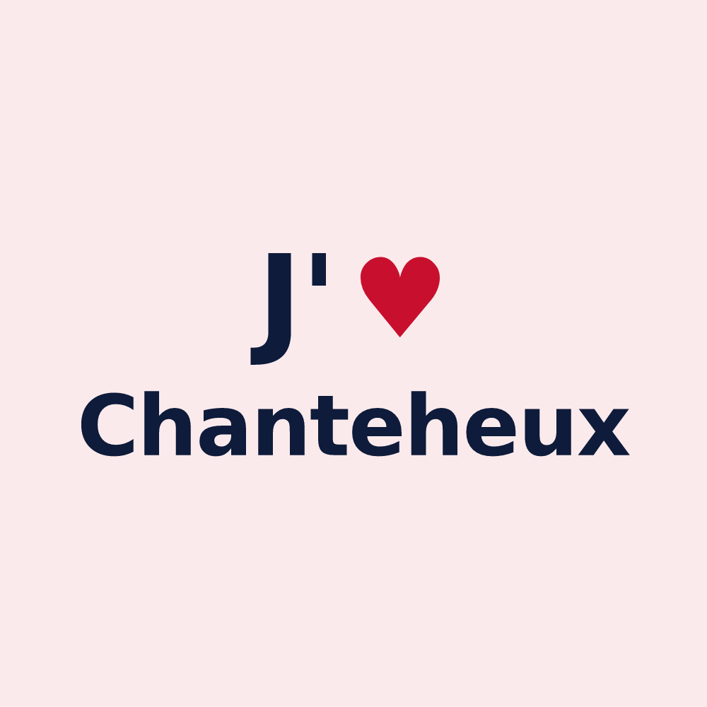 Magnet personnalisé Chanteheux — design « J'aime Chanteheux » imprimé sur le magnet