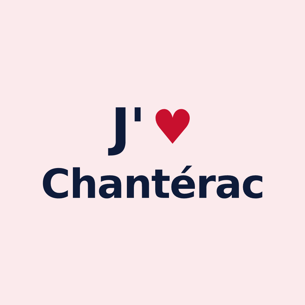Magnet personnalisé Chantérac — design « J'aime Chantérac » imprimé sur le magnet