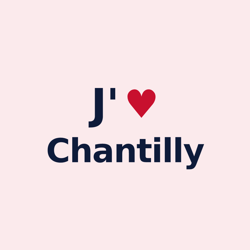 Magnet personnalisé Chantilly — design « J'aime Chantilly » imprimé sur le magnet