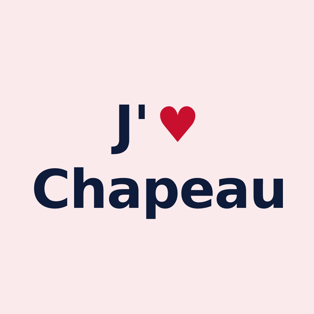 Magnet personnalisé Chapeau — design J'aime Chapeau