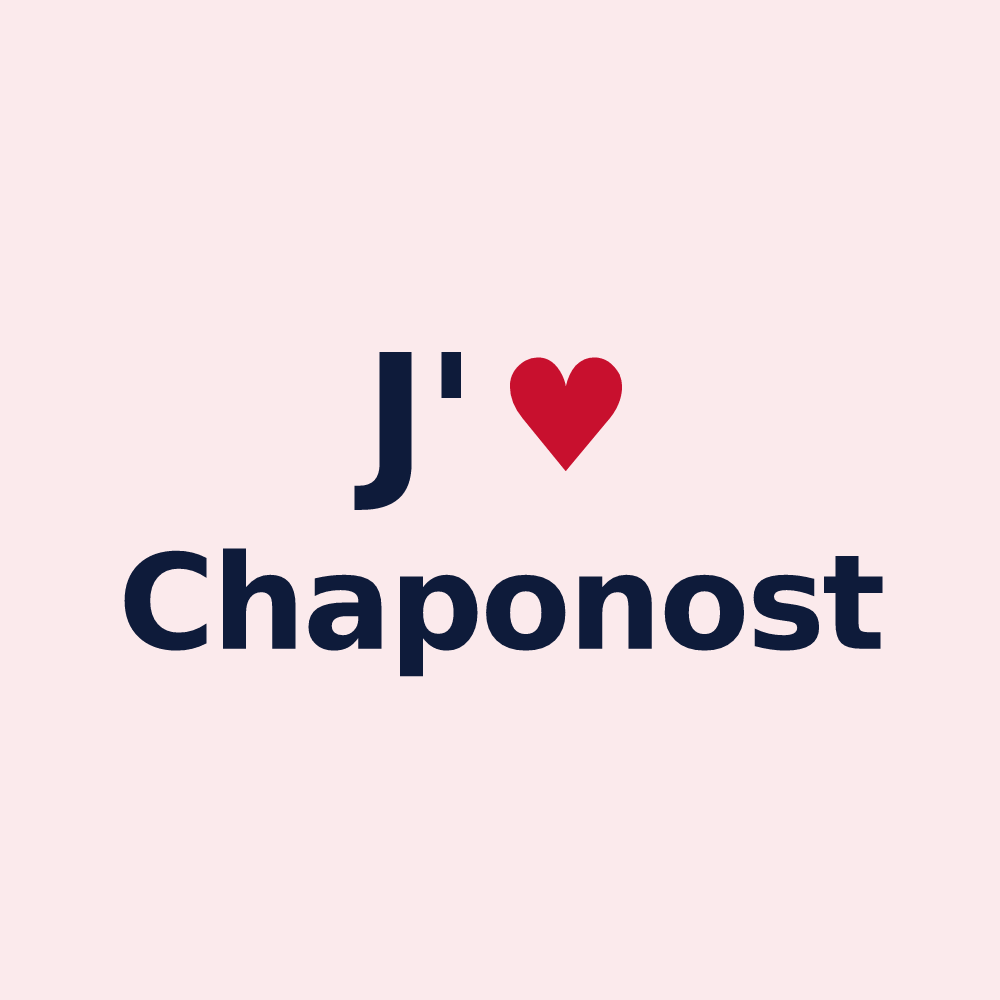Magnet personnalisé Chaponost — design J'aime Chaponost