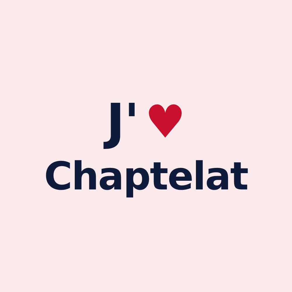 Magnet personnalisé Chaptelat — design J'aime Chaptelat
