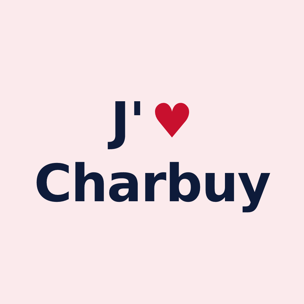 Magnet personnalisé Charbuy — design J'aime Charbuy