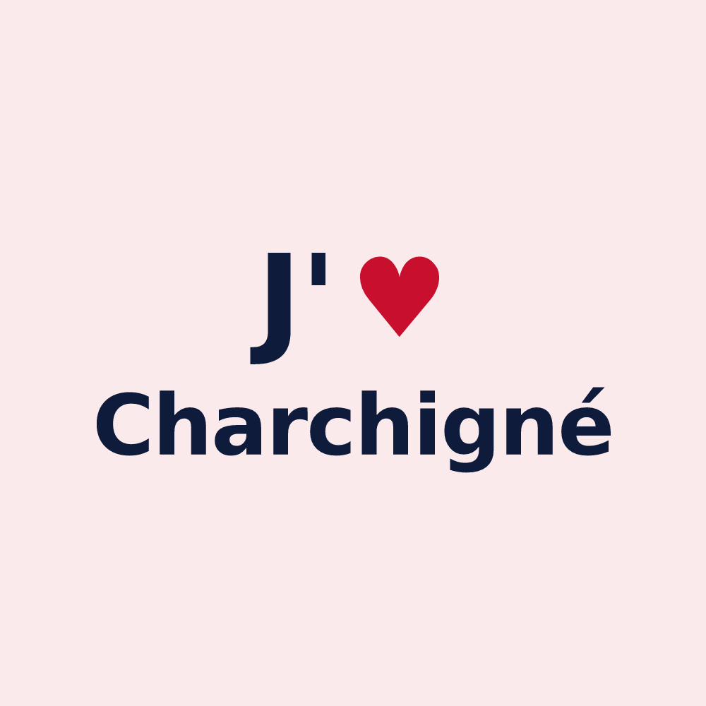 Magnet personnalisé Charchigné — design J'aime Charchigné