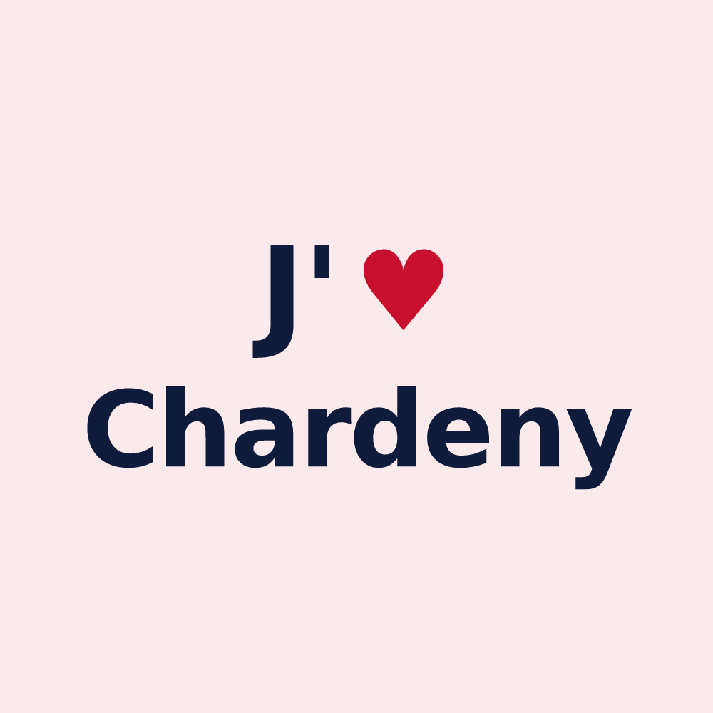 Magnet personnalisé Chardeny — design « J'aime Chardeny » imprimé sur le magnet