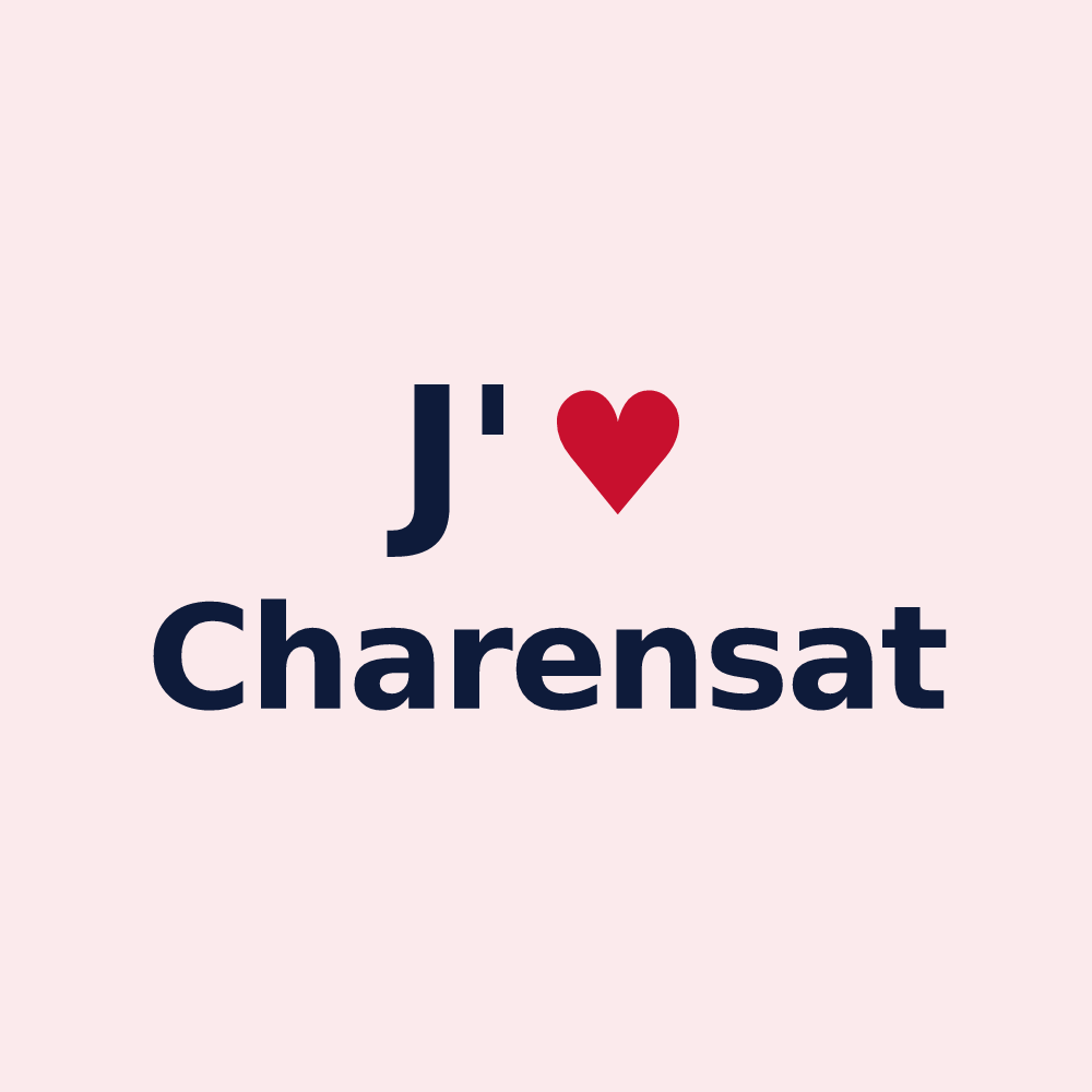 Magnet personnalisé Charensat — design J'aime Charensat