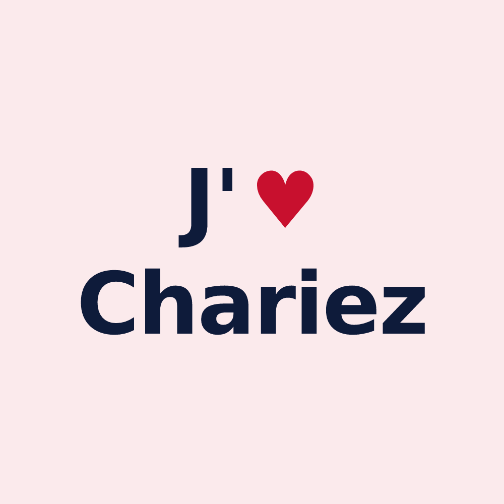 Magnet personnalisé Chariez — design « J'aime Chariez » imprimé sur le magnet