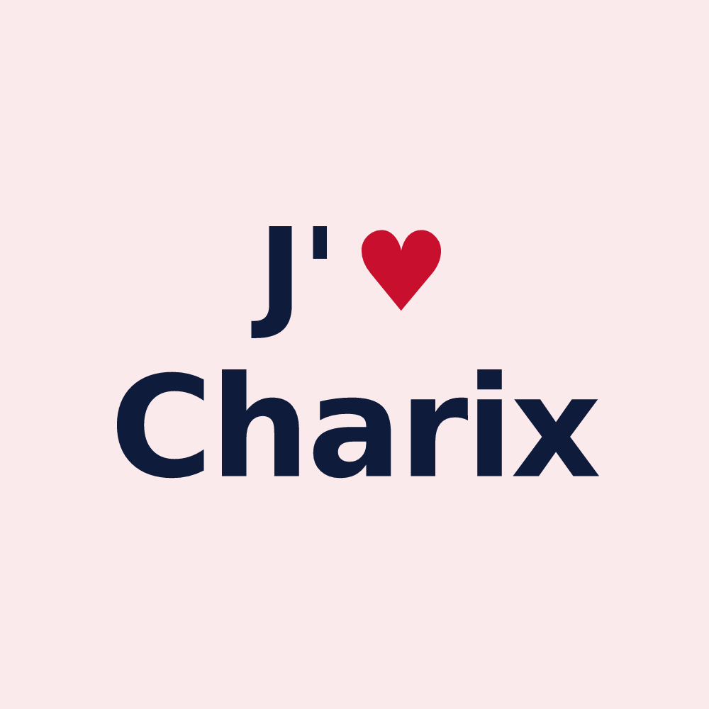 Magnet personnalisé Charix — design « J'aime Charix » imprimé sur le magnet