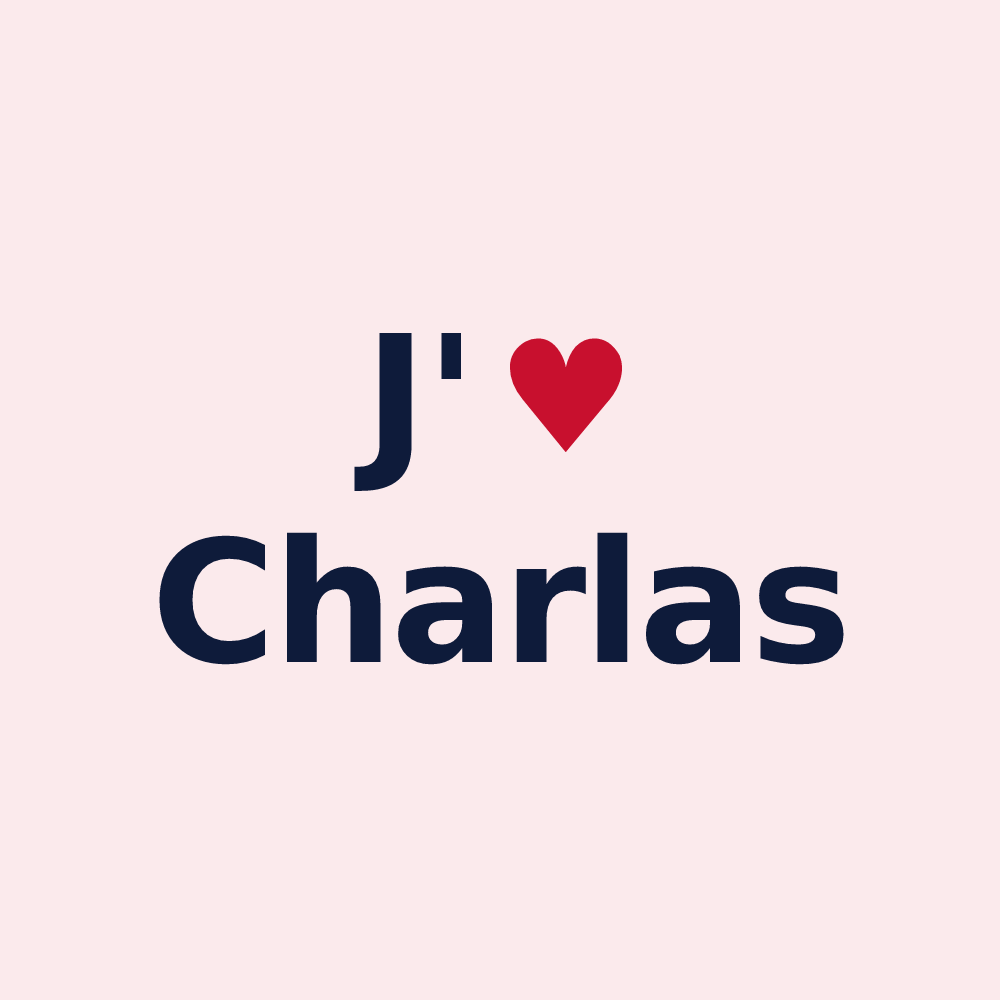 Magnet personnalisé Charlas — design J'aime Charlas