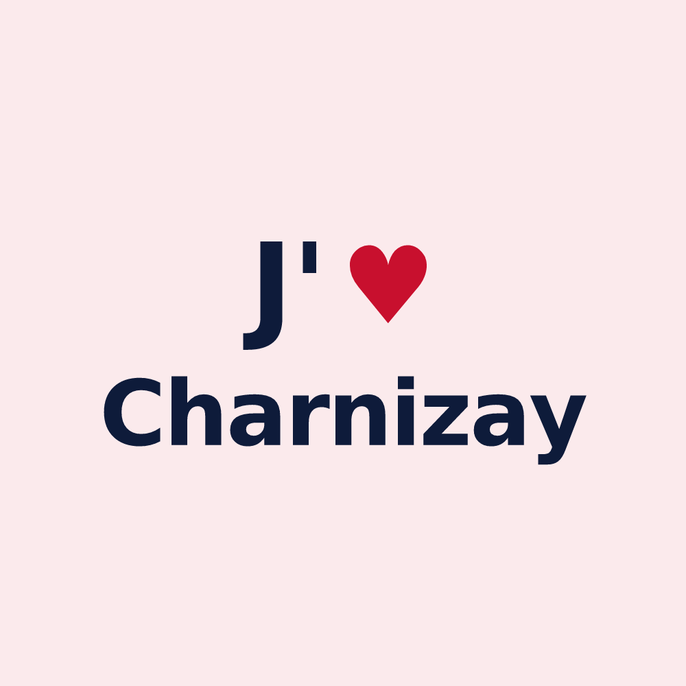 Magnet personnalisé Charnizay — design J'aime Charnizay