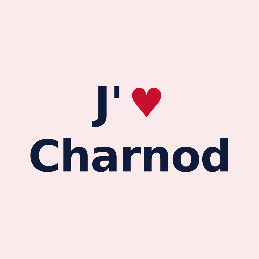 Magnet personnalisé Charnod — design J'aime Charnod