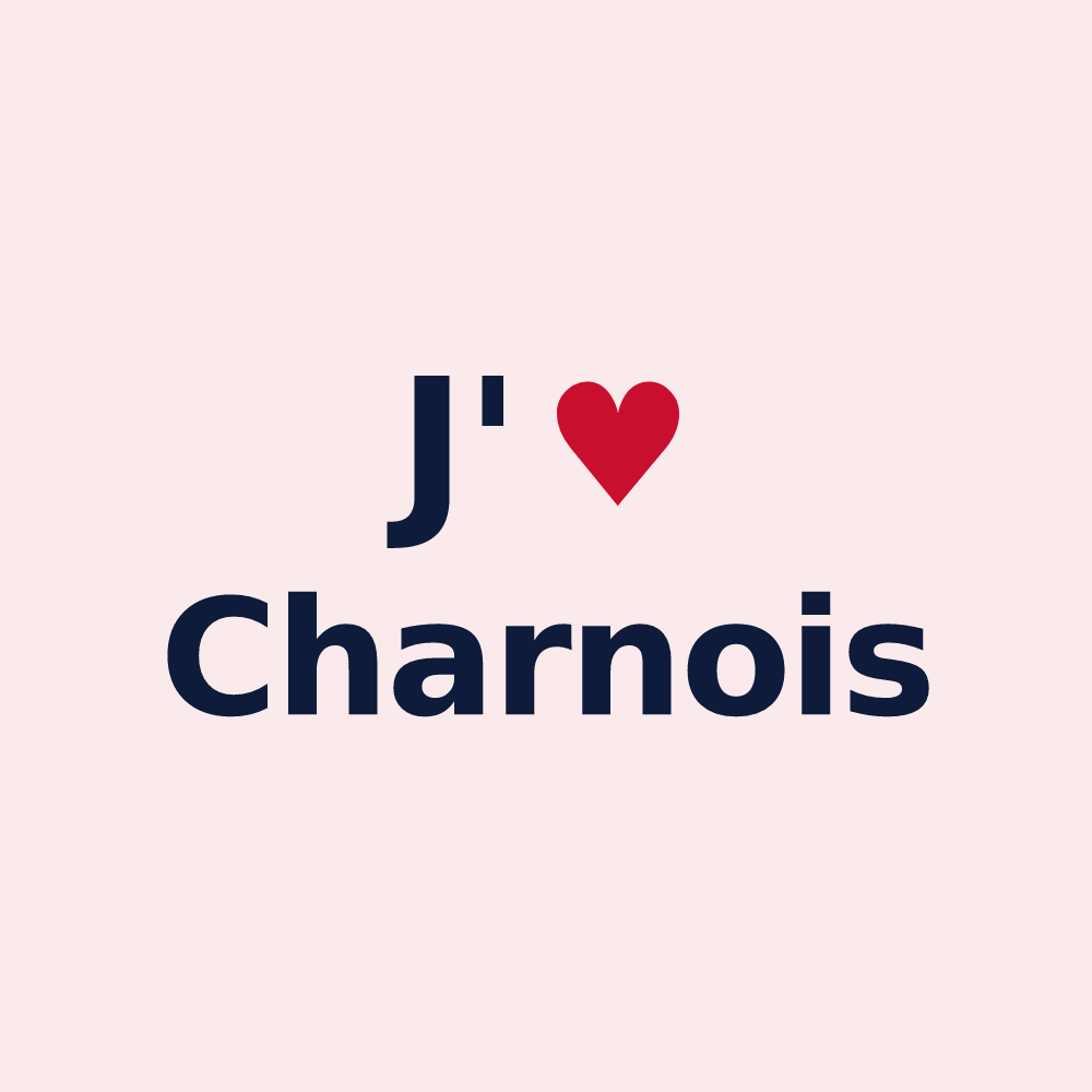 Magnet personnalisé Charnois — design « J'aime Charnois » imprimé sur le magnet