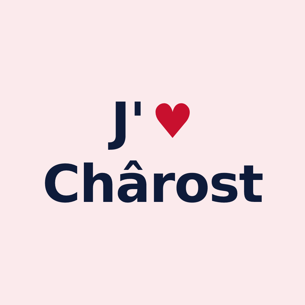 Magnet personnalisé Chârost — design J'aime Chârost