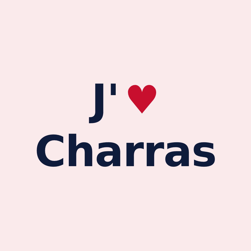 Magnet personnalisé Charras — design J'aime Charras