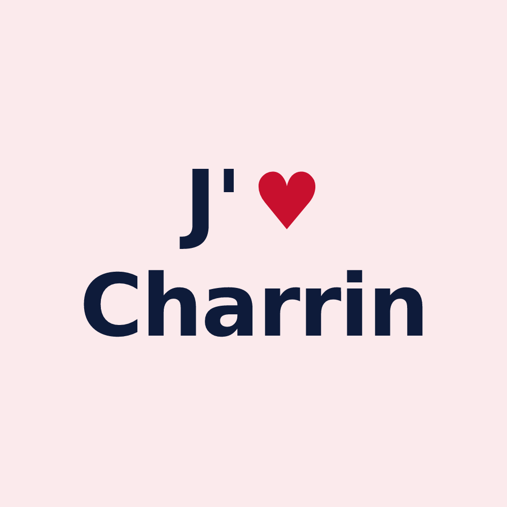 Magnet personnalisé Charrin — design J'aime Charrin